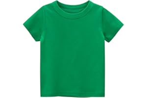 PTPUKE Kids' Tees Crewneck Cotton Solid T-Shirts Boys Girls Short Sleeve Toddler Comfort Soft T-Shirt Undershirt Tops