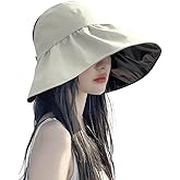 Sun Visor Hat for Women UPF 50+ Wide Brim Packable Ponytail Hat Shapeable UV Protection Shell Hat Roll-up Foldable Sun Hat