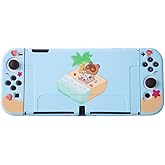 Designed for Nintendo Switch OLED Case Switch OLED TPU Dockable Cases for Girls Boys Kids Cute Kawaii Protective Shell Compatible with Nintendo Switch OLED Controller Cover - Beach