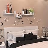 Set of 3 Floating Shelves U Shape Wall Mounted Bookshelf Storage Display Shelves (White)