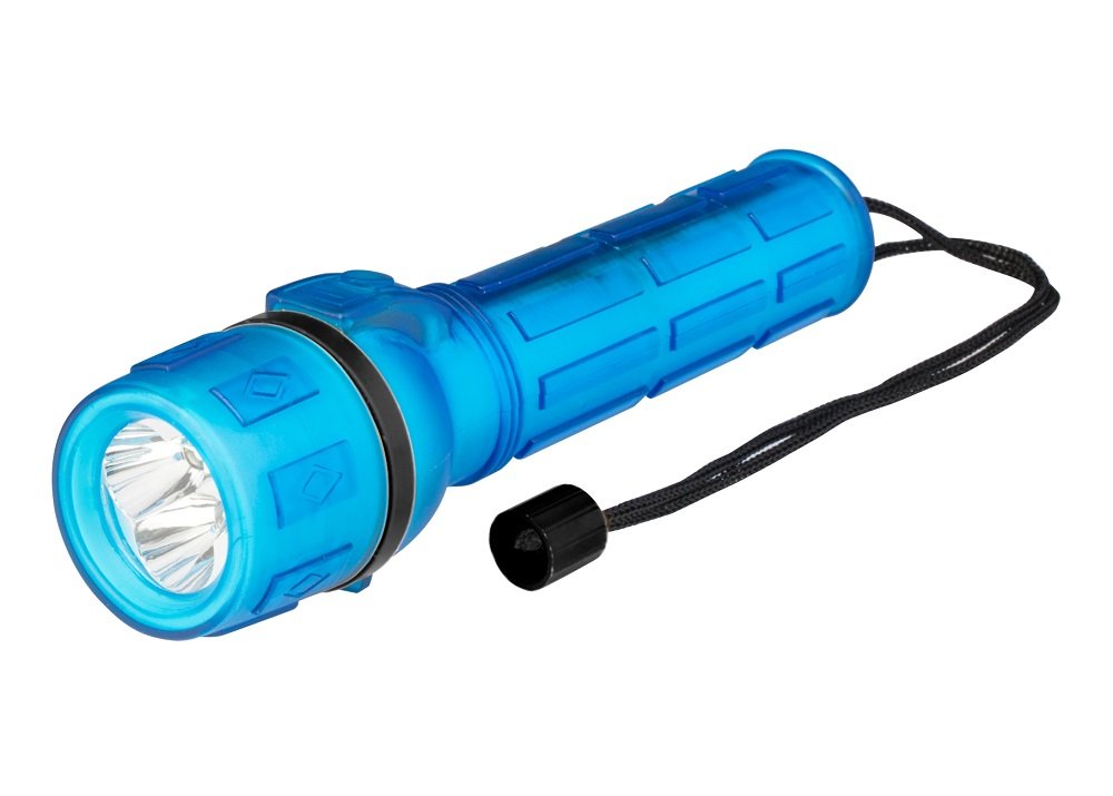 Poly Pool - PP3150 Mini LED Pocket Torch 18lm - Portable Lamp Range 30 m Ideal for Camping and Trekking - Rechargeable Emergency Light Lamp with Non-Slip Handle and Wrist Strap