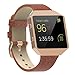 Austrake for Fitbit Blaze Bands with New Metal Frame, Replacement Leather Slim Straps with Stainless Steel Buckle for Fitbit Blaze Strap for Women Men,Brown