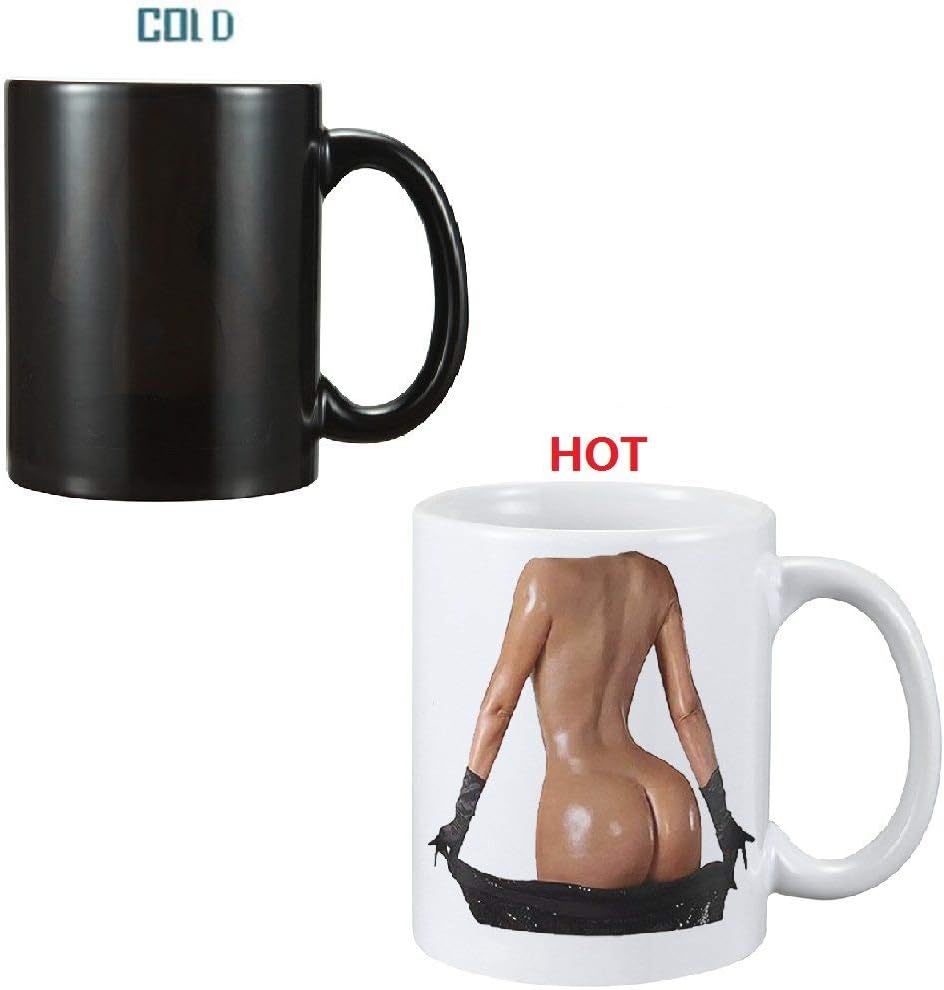 Mugs Funny Color Changing Heat Sensitive Coffee Ceramic Cup Magic Mug, Sexy Butt Creative Cup Novelty Gifts For Birthday New Year Holiday For Lovers Kids Family Friends