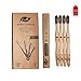 Bamboo Toothbrush - Organic Charcoal Powered Eco Friendly w/ BPA-Free Soft Black Nylon 610 Bristles –Natural Toothbrushes With Pack of 4