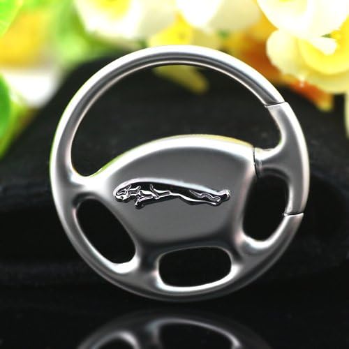 Free Shipping!!new High Quality Metal Jaguar Steering Wheel Car Keychain Key Ring with Gift Box