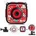 Prograce Kids Camera Underwater Waterproof Camera Camcorder for Boys Girls 4X Digital Zoom 3-Level Volume Adjustment(Red)