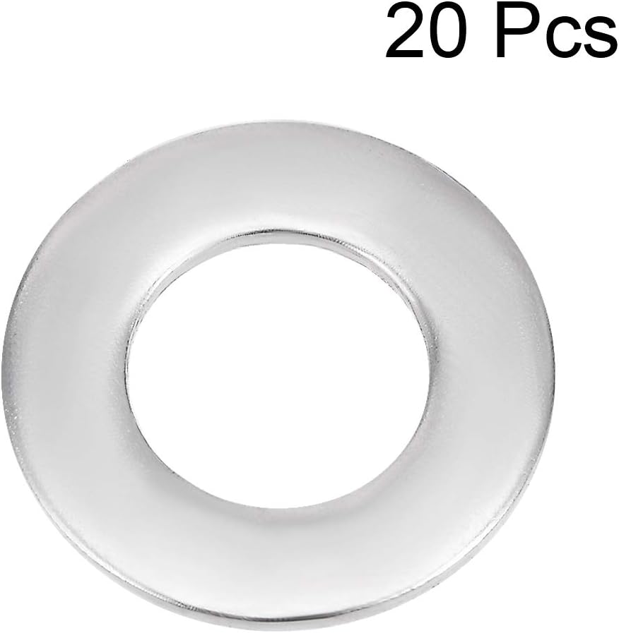 sourcing map 20 Pcs 8.5mm x 16mm x 0.8mm 304 Stainless Steel Flat Washer for Screw Bolt, 16mmx8.5mmx0.8mm - Image 3