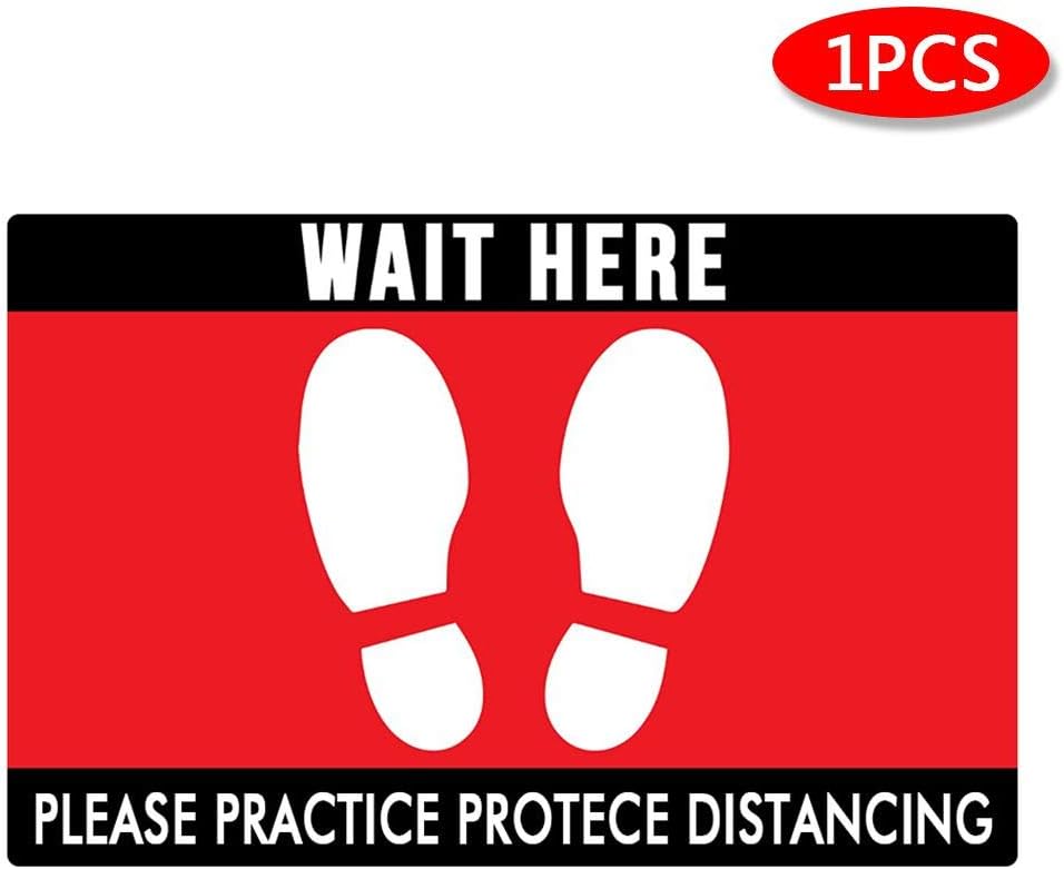 HOPQ Prevention Warning Sign Rectangle Floor Sticker Commercial Grade Distance Decals Safety Signage