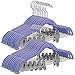 SONGMICS 30-Pack Pants Hangers, 16.7-Inch Long Velvet Hangers with Adjustable Clips, Non-Slip, Space-Saving for Pants, Skirts, Coats, Dresses, Tank Tops, Light Purple UCRF12PL30