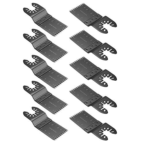 10pcs 35mm High Carbon Steel Saw Blades,Oscillating Multitool Quick Release Japan Precise Long Tooth Saw Blades for Dewalt, Stanley, Black Decker