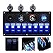 DCFlat Digital Voltmeter 12V Power Socket Double USB Power Charger Adapter ABS Flush Mount Blue 8 Gang Rocker Switch Panel ( 8 Gang )