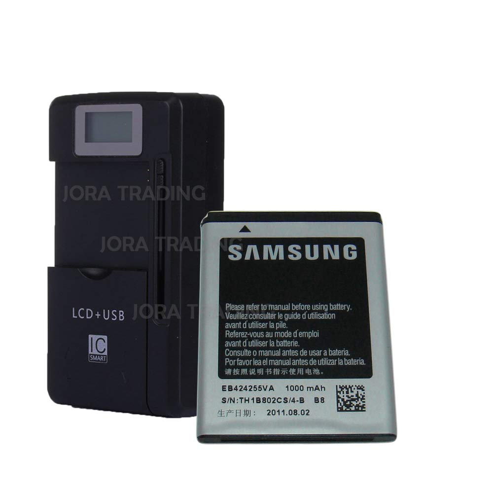 OEM Battery EB424255VA for Samsung SGH-A667 SGH-A927 SGH-T479 SGH-T669  SCH-R630 SPH-M350 SGH-T369 SGH-T359 w/Universal LCD Battery Charger +  USB-Port ...