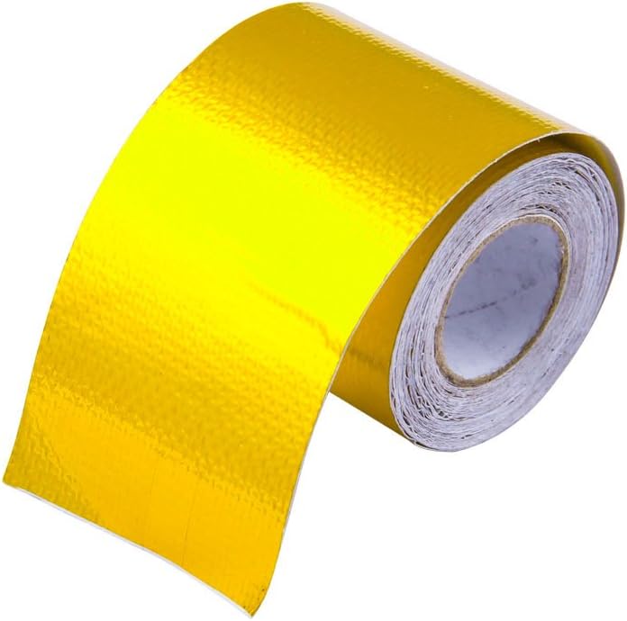 EVER Universal 2"x 400" Self Adhesive Reflective Gold Heat Wrap Tape Continuous Roll High Temp Shield Reflective