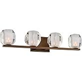 Kalco 302834VBZ Regent Vanity, 4-Light LED 12 Total Watts, Vintage Bronze