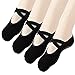 Cooque Yoga Socks Non Slip Skid with Grips Barre Socks Pilates Socks for Women Girls 4 Pack by (Black-Bandage-4 Pack)