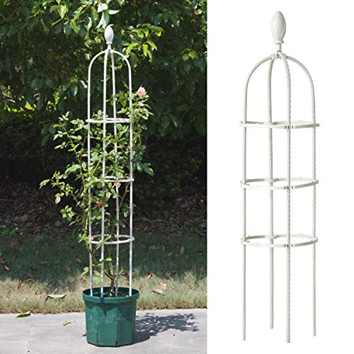 WIVAYE Obelisk Garten-Rankgitter, 10 cm hoch, montiertes Metall-Pflanzengitter für Kletterpflanzen, U-förmiger…