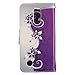 LG Aristo LV3 MS210 case, Luckiefind Premium PU Leather Flip Wallet Credit Card Cover Case, Stylus Pen, Screen Protector Accessories (Wallet Purple Vine)