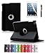 ShopNY Case - Apple iPad Mini Case - 360 Degree Rotating Stand Case Cover with Auto Sleep/Wake Feature for iPad Mini (10 Colors) (Black)