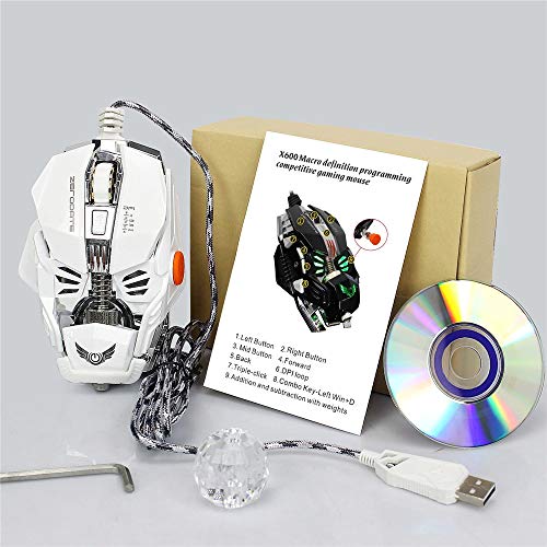 4-Speed Adjustable USB Gaming Mouse 24000 DPI 10 Button Ergonomic Design for Desktop Computer Accessories Programmable Mouse Game Player LOL PC