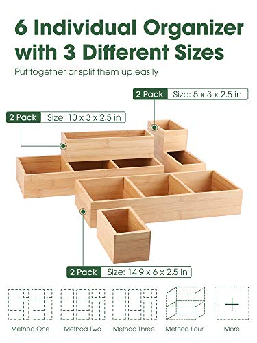 Kootek-6-Pcs-Bamboo-Drawer-Organizer-Utensil-Tray-Kitchen-Storage-Box-3-Size-Versatile-Dividers-Cutlery-Holders-Bins-Containers-for-Flatware-Kitchen-Utensils