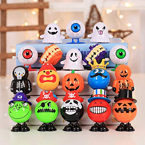 NIGHT-GRING 12 Pack Halloween Wind Up Toy Assortments for Halloween Party Favors Goody Bag Filler Halloween Props Trick Toy