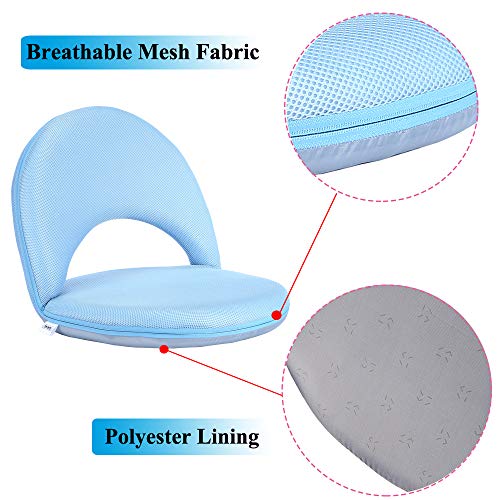 Floor Chair Floor Cushion Sofa Folding Adjustable 5-Position Floor Seat with Back Support for Kids Adult, Great for Gaming Reading TV Watching Meditating