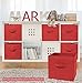 Greenco Foldable Storage Cubes Non-woven Fabric -6 Pack-(Red)