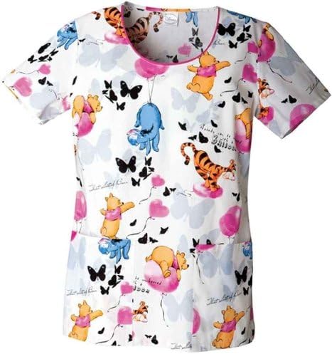 Tooniforms ''Winnie The Pooh' Round Neck Top' Scrub Top