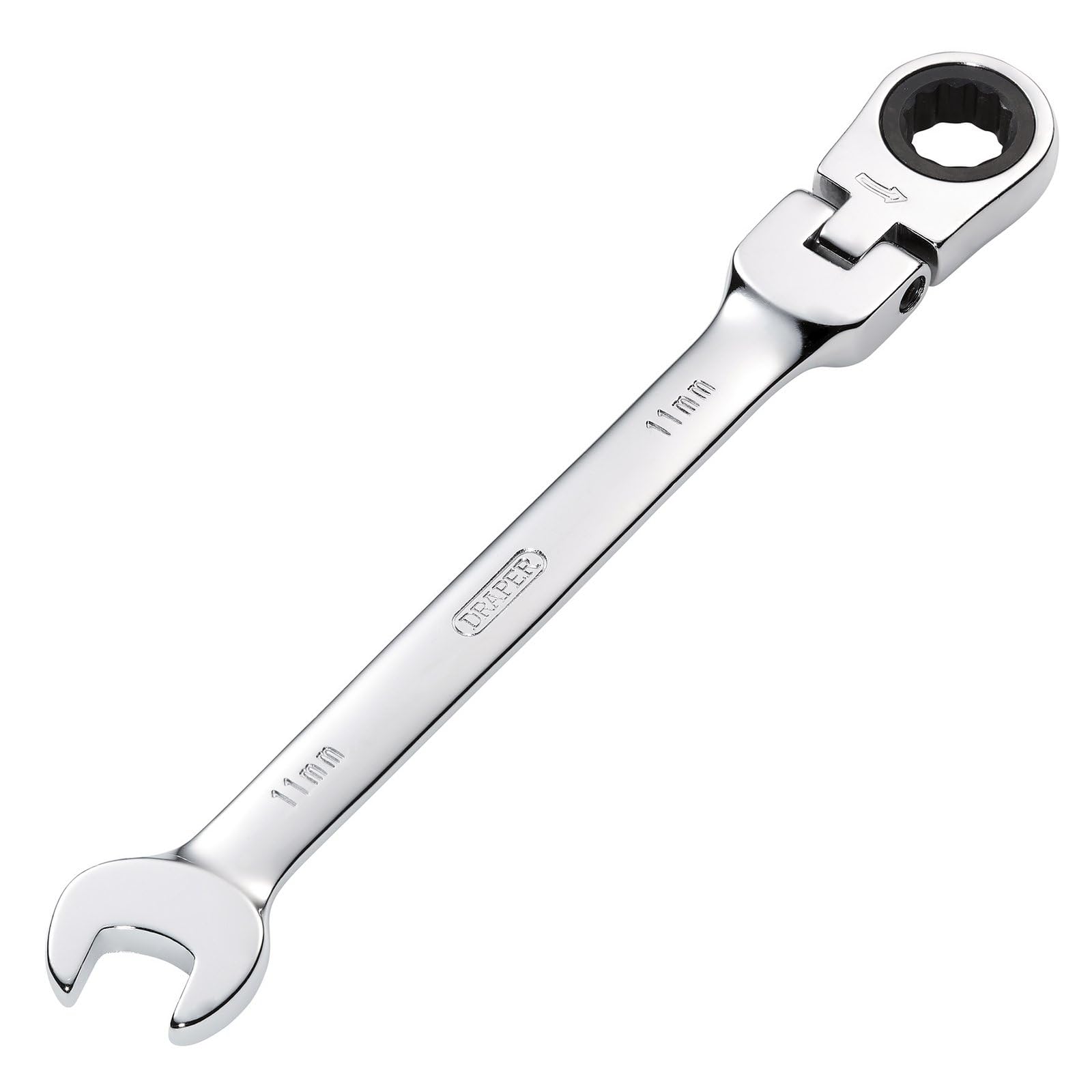 Draper 52012 Hi-Torq Metric Flexible Head Ratcheting Combination Spanner, 11mm