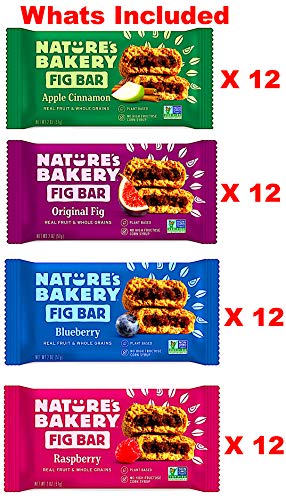 Nature's Bakery Stone Ground Whole Wheat Fig Bar Variety Pack Sampler, All Natural NON GMO Snack Food (48 Count)