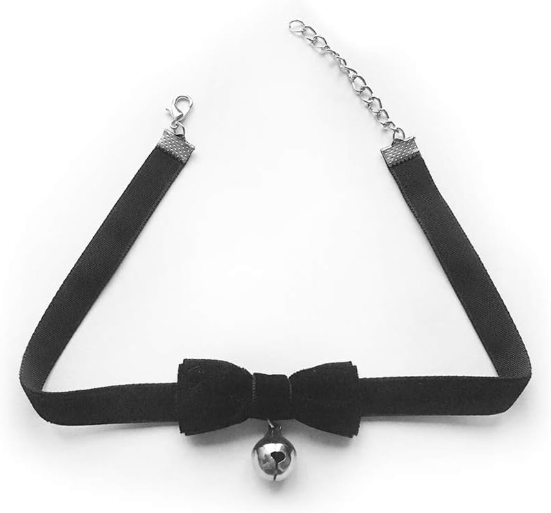 3GARDEN COS Gothic Lolita Bow Bells Velvet Ribbon Lace Necklace Choker: Jewelry