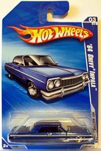 Amazon Com Hot Wheels 2010 161 Blue 64 Chevy Impala Hot