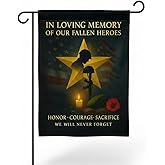 FLAGMEUP8386 Army Veteran "In Loving Memory" Garden Flag 12x18 Inch Doublesided Fallen Heroes Memorial Yard Banner Patriotic Tribute Veterans Day Patriot Day Remembrance