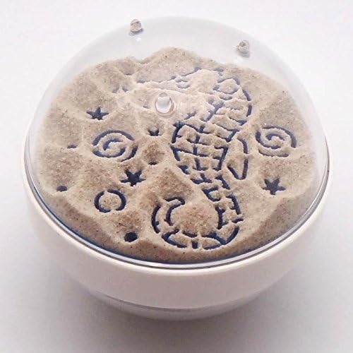 Sandglobe Paperweight 3- inch Round, Flip Over to See Turtle & Sea Horse Sand Pattern, Beach Sand Inside