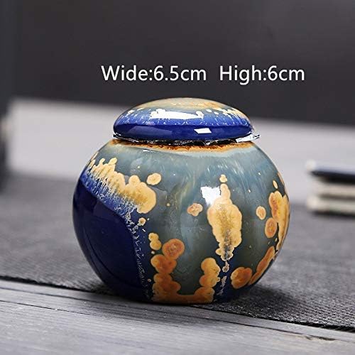Chinese Ceramic Tea Caddies Canister Kung Fu Tea set accessories Tea Jar Cans Box for Home or Office Teaware C (Style A-4)
