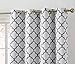 HLC.ME Lattice Print Thermal Grommet Blackout Patio Door Window Curtain for Sliding Glass Door - Platinum White & Grey - 100