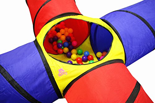 Kiddey 4-Way Tunnel Pop-up Fun Junction Set 8 Feet Toy Tent Kids Play Tube -No Assembly Required- Great Gift Idea for Kids Trade; - Thumbnail 2