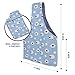 JamieCraft Yarn Bag Organizer – Portable, Light, and Easy to Carry Canvas Wrist Bag for Crochet and Knitting On The Go, Project Bag Tote Holds Supplies and 14 Inch Needles or Hooks (Blue w/Sheep)