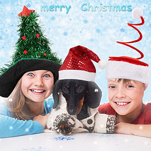 Syhood 6 Pieces Christmas Santa Hat Funny Novelty Christmas Tree Cap for Adults New Year Xmas Carnival Party Costume Accessories Props