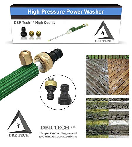 DBR Tech TM Hydro Jet High Pressure Power Washer, Pressure Washer Gun Whit Garden Hose End, Hydrojet Power Washer Nozzle
