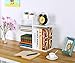 PAG Wood Desktop Bookshelf Assembled Countertop Bookcase Literature Holder Accessories Display Rack Office Supplies Desk Organizer, White
