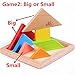 Elloapic 7 Piece Children Kids Educational Toy Colorful Wooden Brain Training Geometry Intelligence Tangram Puzzle Jigsaw Puzzle + one Small Gift