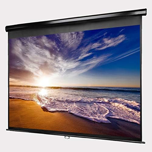 Manual Pull Down Projector Screen – 100 Inch – 4:3 Aspect Ratio – 1.1 Gain – Premium Matte PVC Screen – Lightweight Aluminum Housing – Easy to Install – All Necessary Hardware Included