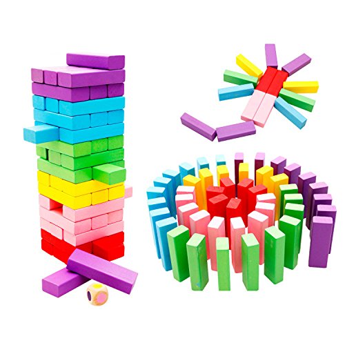 Buy Colorful Wooden Stacking Toys Wood Plain Blank Tiles Design