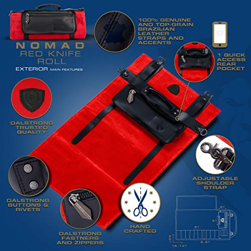 Dalstrong Nomad Knife Roll 12oz Heavy Duty Canvas & Top Grain
