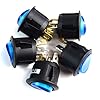 12-Volt-Round-3-Prong-BLUE-LED-Rocker-Switch-SPST-Toggle-Switch-12V-5-Pack