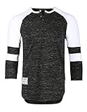 ZIMEGO Men's 3/4 Sleeve Baseball Football College Raglan Henley Athletic T-Shirt