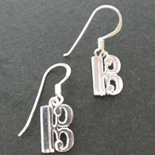 Handmade 925 Silver Alto Clef Music Note Hook Earring