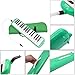 Glarry 32 Key Melodica Musical Instrument for Music Lovers Gift with Two mouthpieces and Carrying Bag (Green)