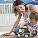 Wooden Wheels Natural Beechwood Chunky Cars and Vehicles Imagination Generation|For Children +12 Months| Black Taxi Cab